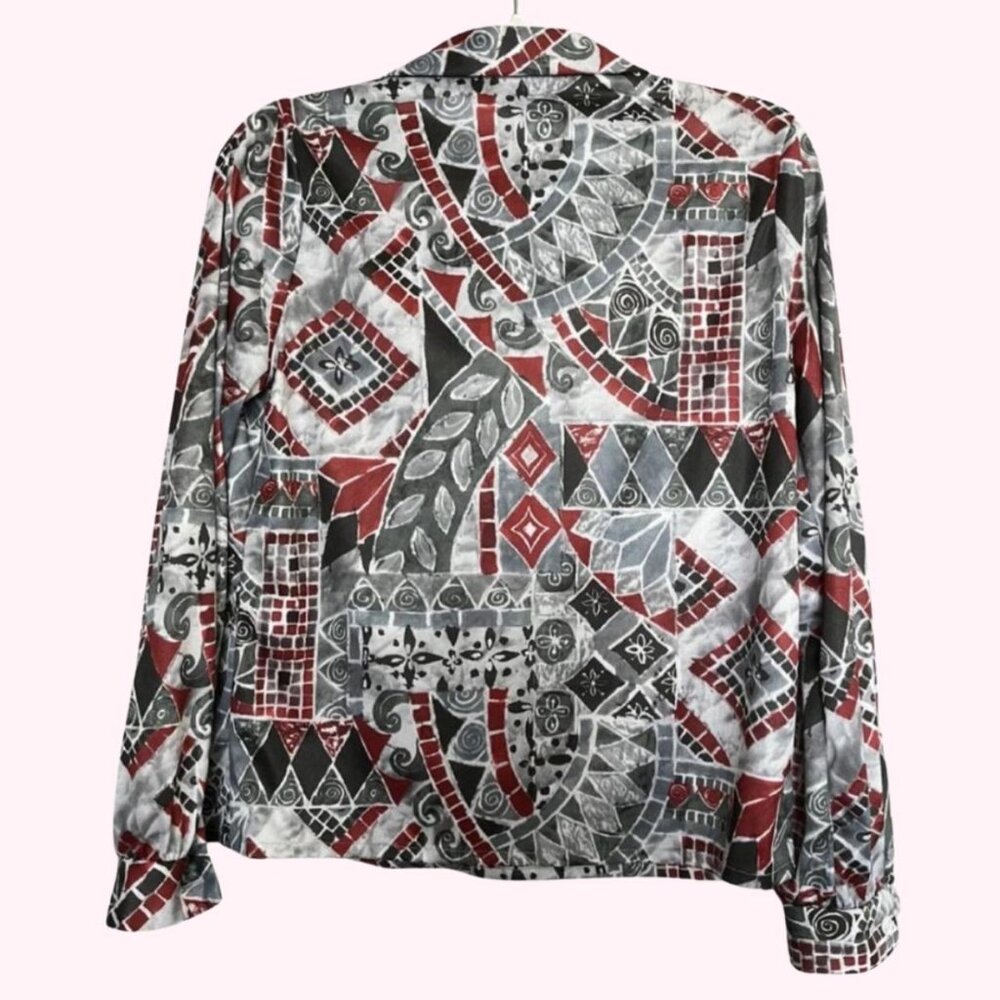 Funky Pattern Button Down Top 🌀 - Picture 2 of 4